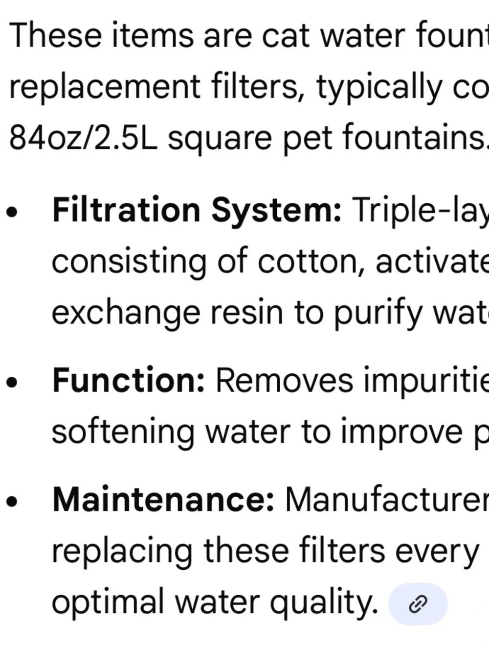 Pet Fountain Replacement Filter Pads - Pack of 9 White